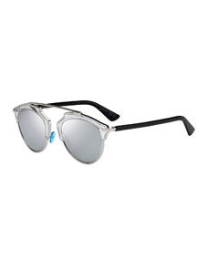 Dior So Real Brow Bar Sunglasses, Silver