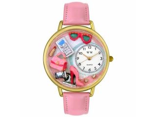 Shopper Mom Pink Leather And Goldtone Watch #G1010008