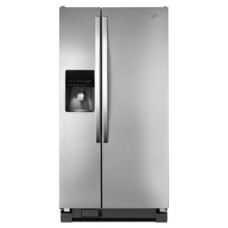 Whirlpool 21.3 cu ft Side by Side Refrigerator with Single Ice Maker (Monochromatic Stainless Steel)