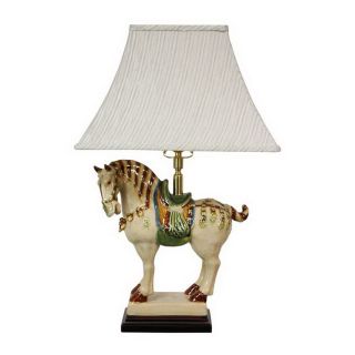 Oriental Furniture 26 in 3 Way Table Lamp with Fabric Shade