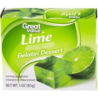 Great Value Lime Gelatin Dessert, 3 oz