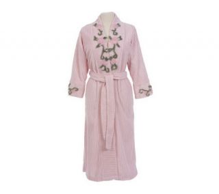 Stan Herman 48 Ultra Chenille Wrap Robe with Overlay Designs —