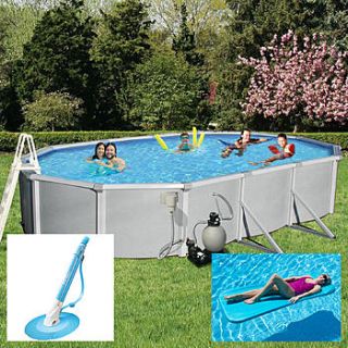 Samoan Above Ground Oval Pool Package,Vacuum and Inflatable Bundle