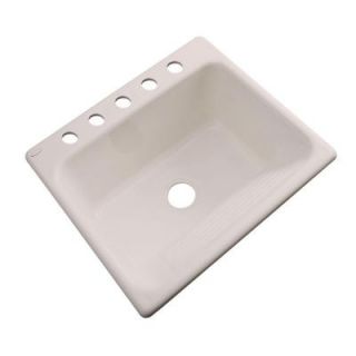 Thermocast Kensington Drop In Acrylic 25 in. 5 Hole Single Bowl Utility Sink in Shell 21508