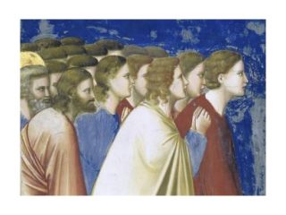 The Suitors' Prayer before the Rods  (Detail) , Giotto di Bondone (c. 1266 1337/Florentine) , Fresco , Arena Chapel,