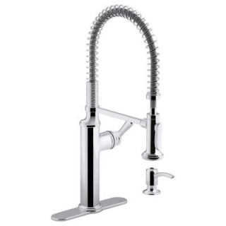 KOHLER Sous Pro Style Single Handle Pull Down Sprayer Kitchen Faucet in Chrome K R10651 SD CP