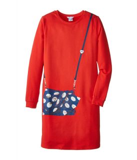 little marc jacobs long sleeve fleece dress with purse illustration big kids redfire