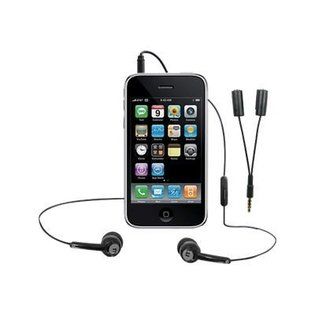 Macally  TunePal Earbud with Microphone and 2 way audio splitter Black