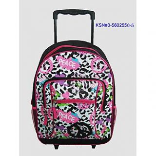 Athletech Girls Rolling Backpack   Leopard   Fitness & Sports