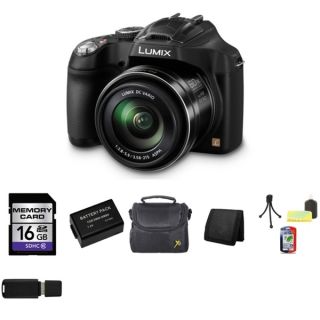 Panasonic Lumix DMC FZ70 16MP Black Digital Camera and 16GB SD Card