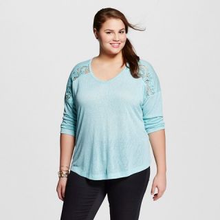 Womens Plus Size Long Sleeve Hi Lo Top   Born Famous (Juniors