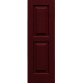 Winworks Wood Composite 12 in. x 37 in. Raised Panel Shutters Pair #650 Board and Batten Red 51237650