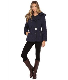 Cole Haan Down Peacoat with Removable Hood Blazer Blue