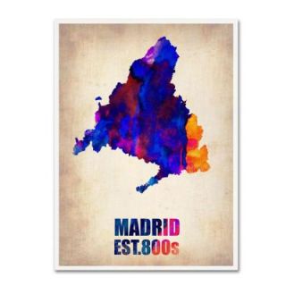 Trademark Fine Art 32 in. x 24 in. Madrid Watercolor Map Canvas Art ALI0126 C2432GG