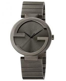 Gucci Unisex Swiss Interlocking Gray PVD Finished Stainless Steel