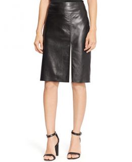 Lauren Ralph Lauren Leather Front Slit Skirt   Skirts   Women
