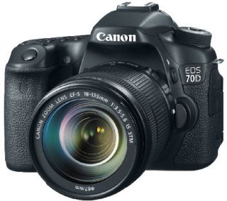Canon EOS 70D DSLR Camera w/ 18 135mm Lens, 32GB SD Card, Bag, & Accs   E226867 —