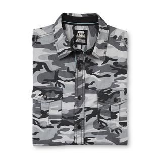 Route 66   Mens Button Front Shirt   Camouflage