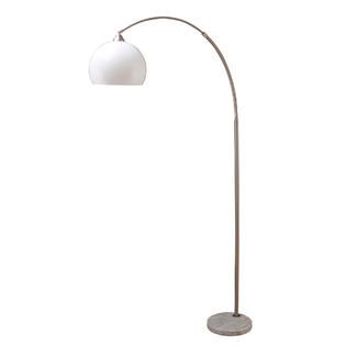 Ore International 76 Inch Modern Silver Arc Floor Lamp With White