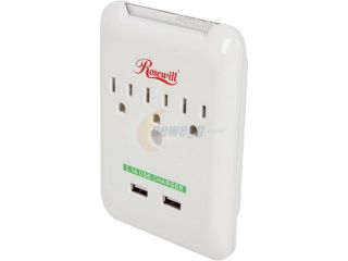 Open Box: Rosewill RHSP 13002   Wall Mounted Surge Protector   3 Outlets   2 Port 2.1 A USB Charger