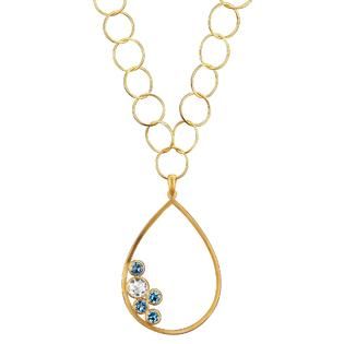 COLLETTE Z Cubic Zirconia (.925) Sterling Silver Gold Plated Blue