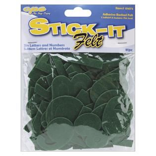 The New Image Group  Stick It Felt 2 Numbers & Letters  Green 81/Pkg