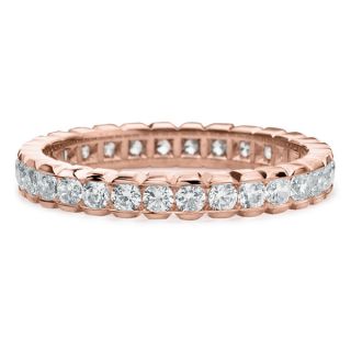 Amore 14k or 18k Rose Gold 1ct TDW Diamond Eternity Band (G H, SI1 SI2