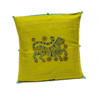 New Tiger 16 inch Hand block Print Cushion Cover (India)   16629625