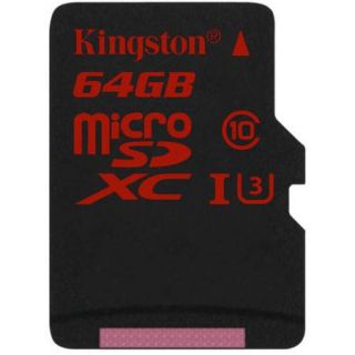 Kingston 64GB UHS I Class U3 microSDXC Memory Card