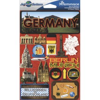 Jet Setters International Dimensional Stickers 4.5X6.75 Germany