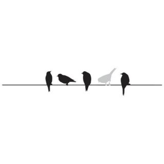 Penny Black Rubber Stamp 1"X4" Birds On Wire