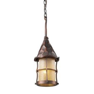 Titan Lighting Rustica 1 Light Antique Copper Outdoor Ceiling Mount Pendant TN 12108