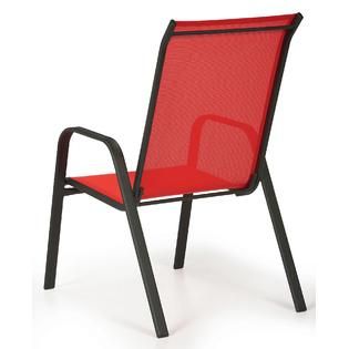 Essential Garden  Bartlett Solid Red Stack Chair
