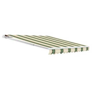 NuImage Awnings 240 in Wide x 144 in Projection Spruce Striped Open Slope Patio Retractable Motorized Awning