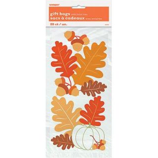 Painted Fall Leaves Cello Bags, 20ct