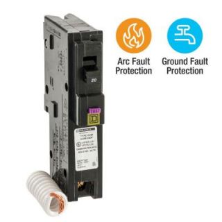 Square D Homeline 20 Amp Single Pole Dual Function (CAFCI and GFCI) Circuit Breaker HOM120DFC