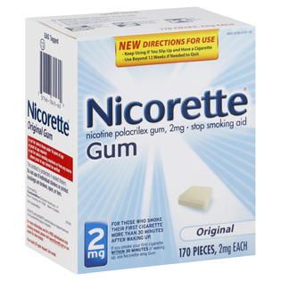 Nicorette  Stop Smoking Aid, 2 mg, Gum, Original, 170 pieces