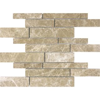 Anatolia Tile Emperador Light Marble Linear Mosaic Marble Wall Tile (Common: 12 in x 12 in; Actual: 12 in x 12 in)