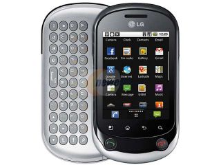 Open Box: LG Optimus Chat C555 Under 1GB Black/Silver Unlocked GSM Android Slider Cell Phone 2.8"
