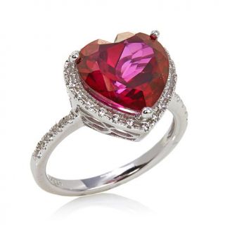 Colleen Lopez "Spark Romance" 5.67ct Pink and White Topaz Sterling Silver "Hear   7807013