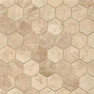 Cappuccino Marble Hexagon Mosaic Polished Tiles (Box of 10 Sheets)