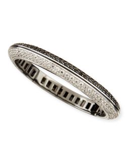 MCL by Matthew Campbell Laurenza Pave White Zircon & Black Spinel Bangle Bracelet