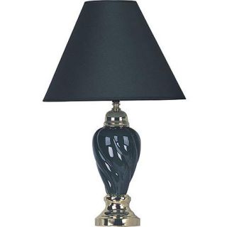 ORE International Ceramic Table Lamp, Black