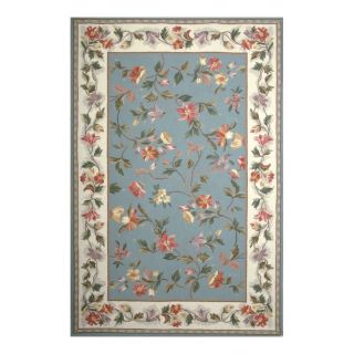 KAS Rugs Classy Casual Blue Rectangular Indoor Hand Hooked Novelty Area Rug (Common: 8 x 11; Actual: 96 in W x 126 in L)