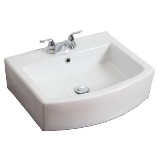 American Imaginations 22 in. W x 20 in. D Above Counter Rectangle Vessel Sink In White Color For 4 in. o.c. Faucet AI 11 435