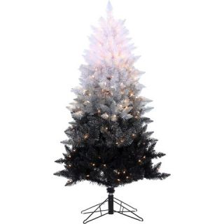 ft. Pre Lit Vintage Black Ombre Spruce Christmas Tree Clear Lights