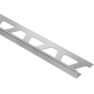 Schluter Schiene Brushed Stainless Steel 3/8 in. x 8 ft. 2 1/2 in. Metal L Angle Tile Edging Trim E100EB