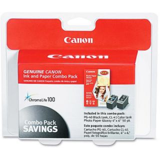 Canon Ink Cartridge Photo Paper Combo Pack w/ PG 40/CL 41 & GP502 (0615B009)