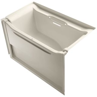 KOHLER Elevance Almond Acrylic Rectangular Alcove Bathtub with Right Hand Drain (Common: 34 in x 60 in; Actual: 39.25 in x 33.5 in x 60.25 in)