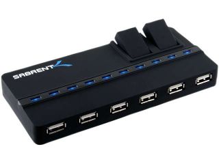 Sabrent 10 port USB 2.0 Hub with Power Adapter
